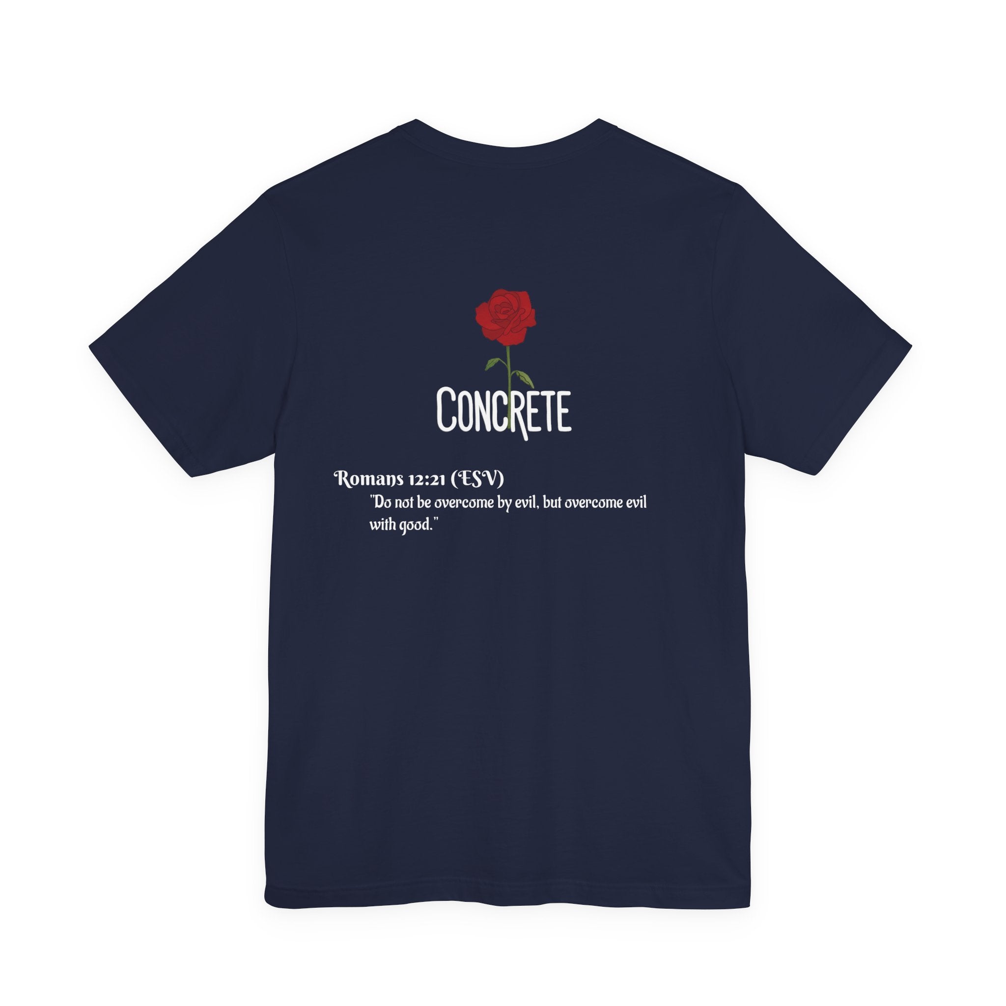 Concrete Rose T-Shirt | Minimal Rose Graphic, Typography Tee