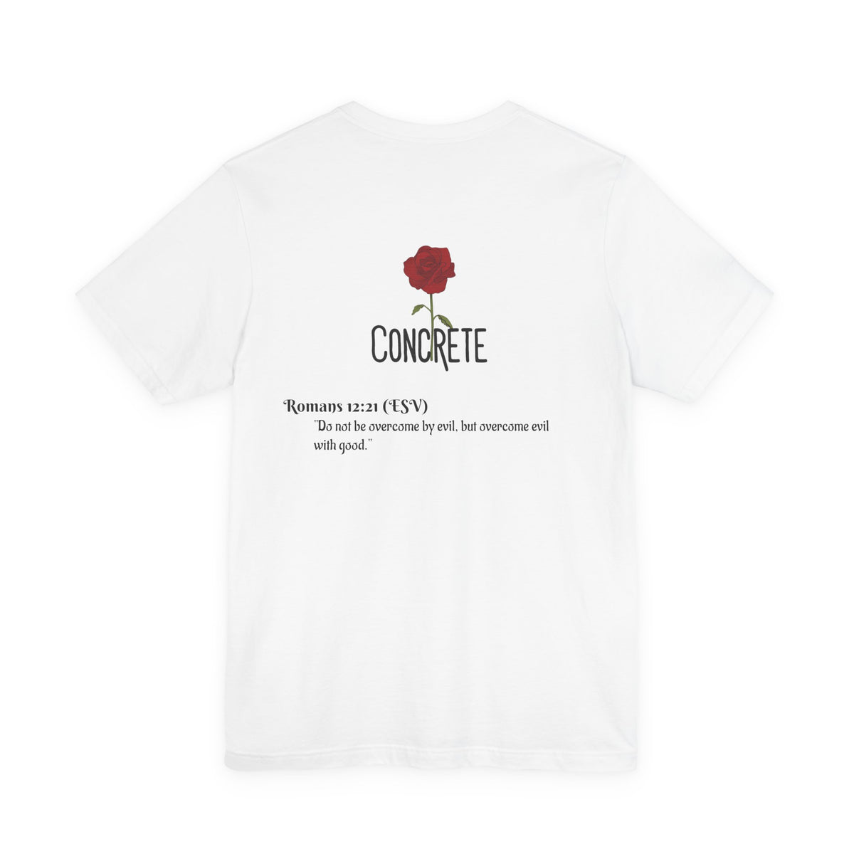 Concrete Rose T-Shirt | Minimal Rose Graphic, Typography Tee
