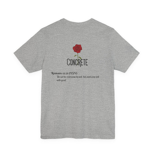 Concrete Rose T-Shirt | Minimal Rose Graphic, Typography Tee