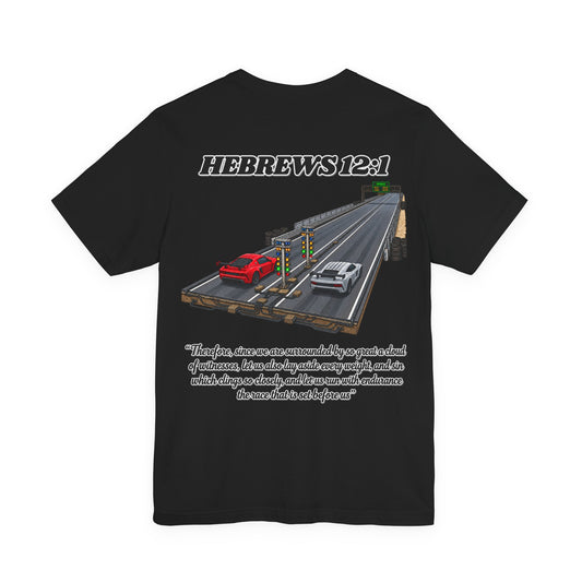 Hebrews 12:1 T-Shirt — Christian Faith Endurance Tee